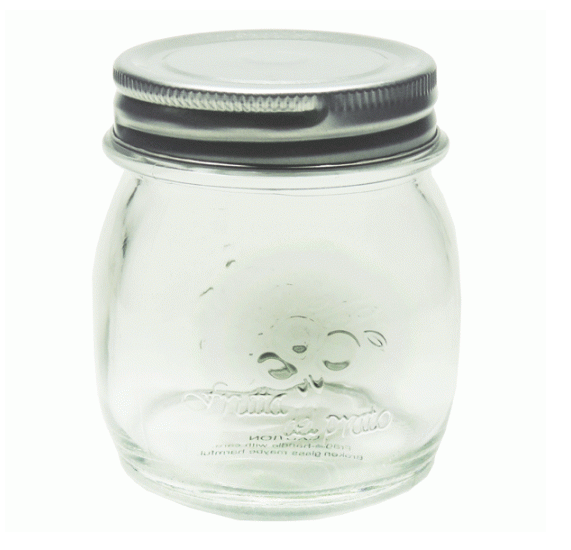 6 Pack Embossed Jar With Silver Lid 270ml