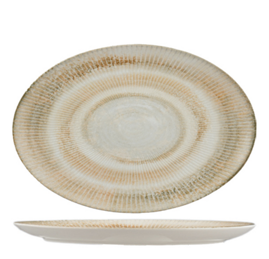 Ariane Paros Shell Sand Oval Plate 32cm (Set of 6)