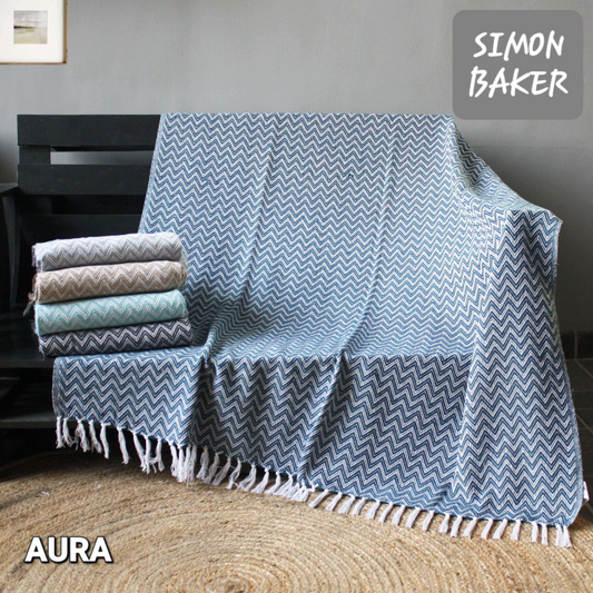 Simon Baker - Cotton Throw - Aura (Assorted Colours)