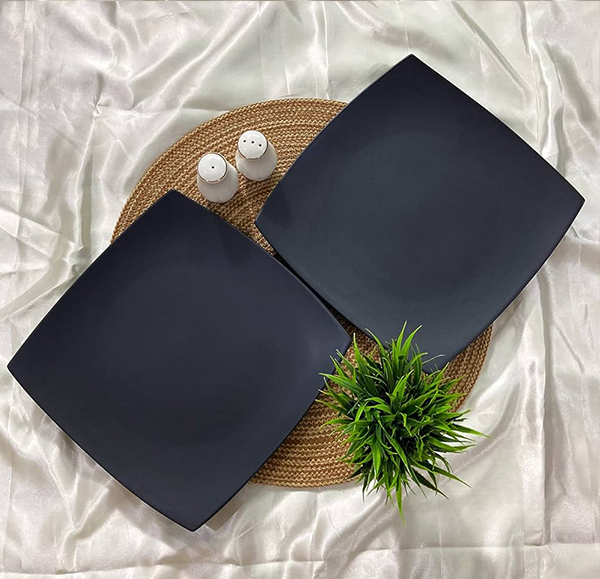 Nova Style Square Plate 30cm Matt Black (Set of 6)