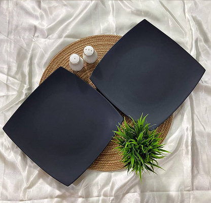 Nova Style Square Plate 30cm Matt Black (Set of 6)