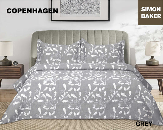 Simon Baker - Copenhagen Jacquard Bedspread - Grey (Various Sizes)