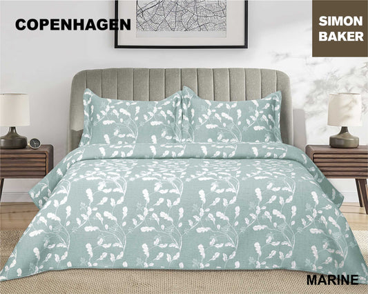Simon Baker - Copenhagen Jacquard Bedspread - Marine (Various Sizes)