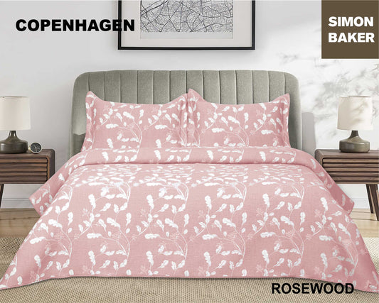 Simon Baker - Copenhagen Jacquard Bedspread - Rose Wood (Various Sizes)