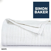 Simon Baker - Cotton Cellular Blanket - White (180cm × 230cm)