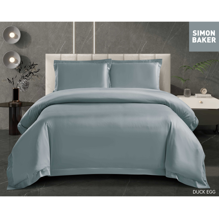 Simon Baker - Tencel Lyocell 300TC Duvet Cover - Duck Egg (Various Sizes)
