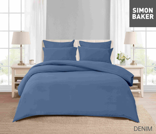 Simon Baker - Vintage Washed Duvet Cover Set - Denim (Various Sizes)