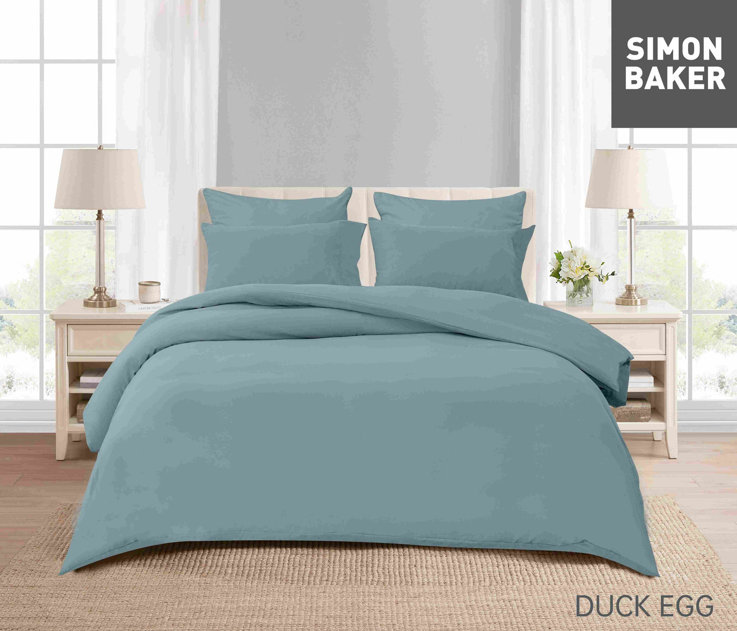 Simon Baker - Vintage Washed Duvet Cover Set - Duck Egg (Various Sizes)