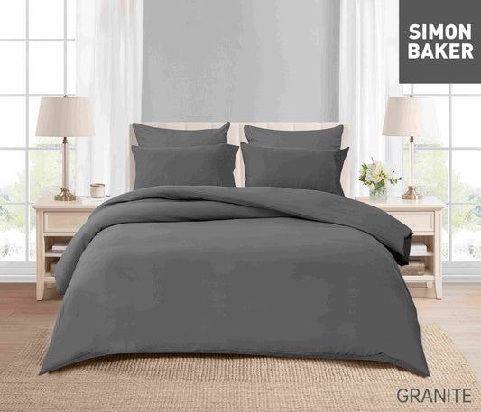 Simon Baker - Vintage Washed Duvet Cover Set - Granite (Various Sizes)