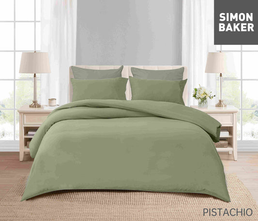 Simon Baker - Vintage Washed Duvet Cover Set - Pistachio (Various Sizes)