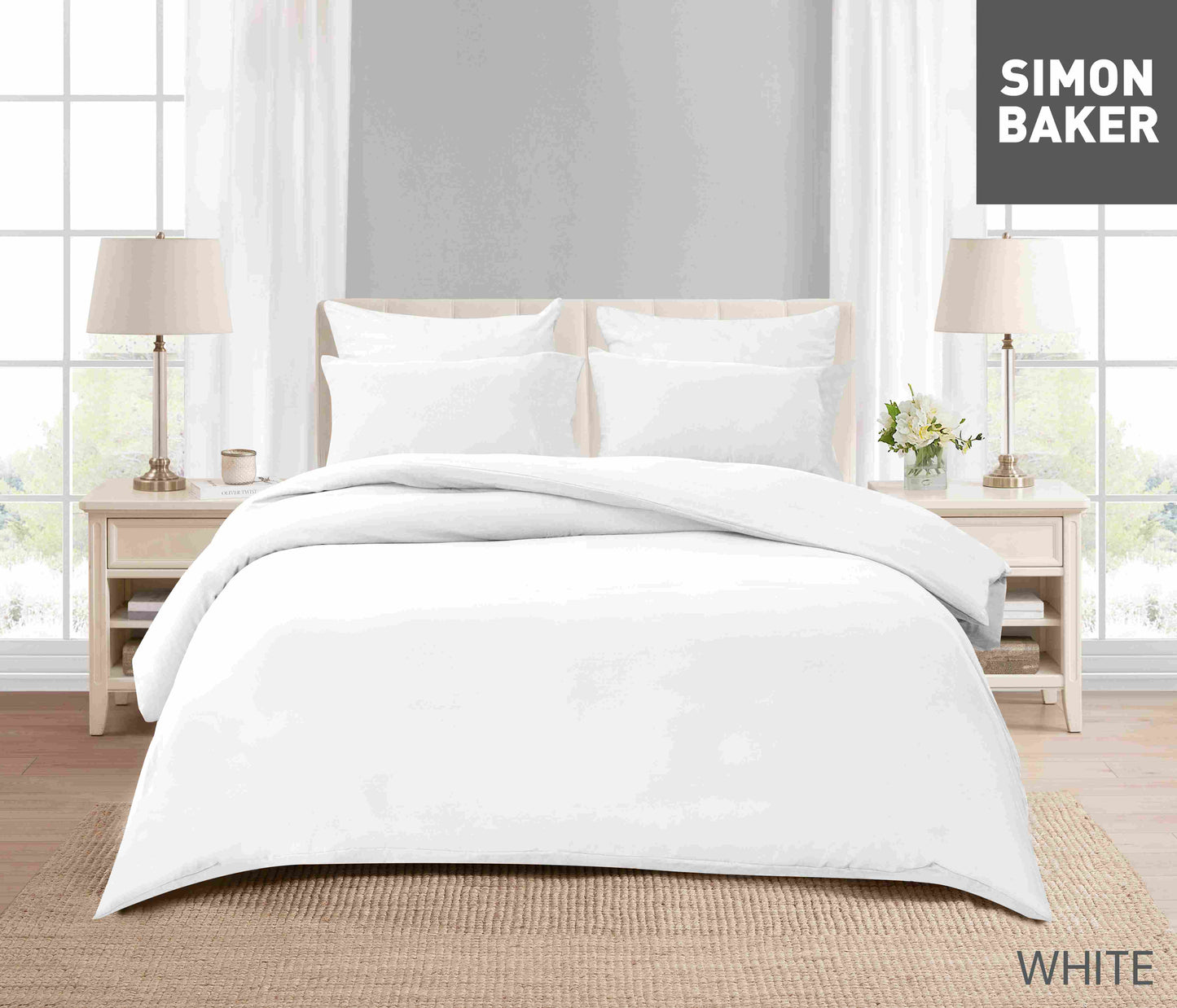 Simon Baker - Vintage Washed Duvet Cover Set - White (Various Sizes)