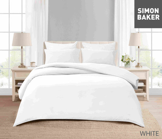 Simon Baker - Vintage Washed Duvet Cover Set - White (Various Sizes)