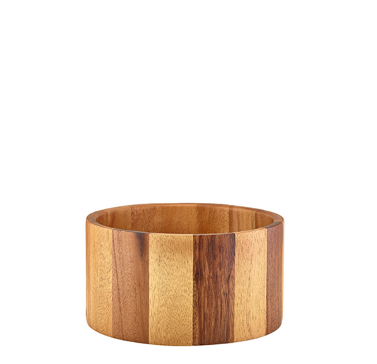 Genware Acacia Wood Straight Sided Bowl 22.5X12Cm
