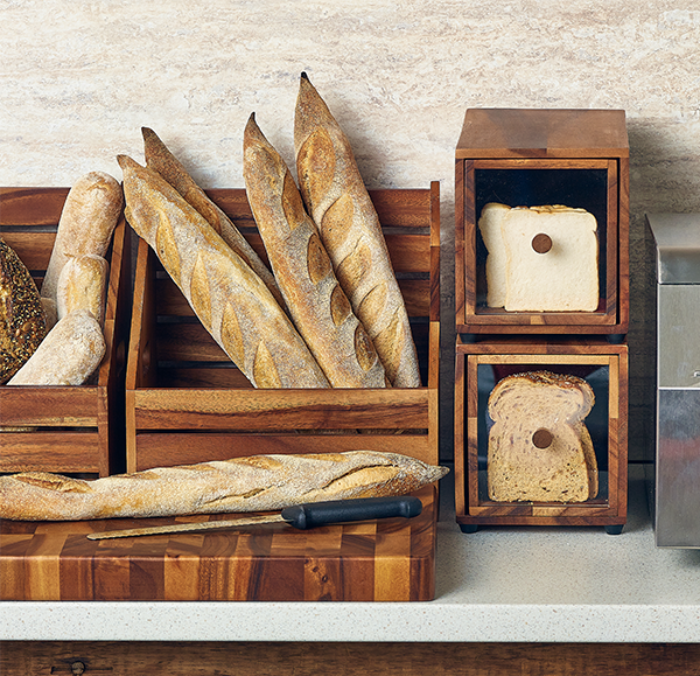 Genware Acacia Wood Bread Box Gn 1/3