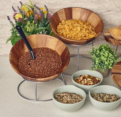 Genware Acacia Wood Bowl 30Diax10Cm
