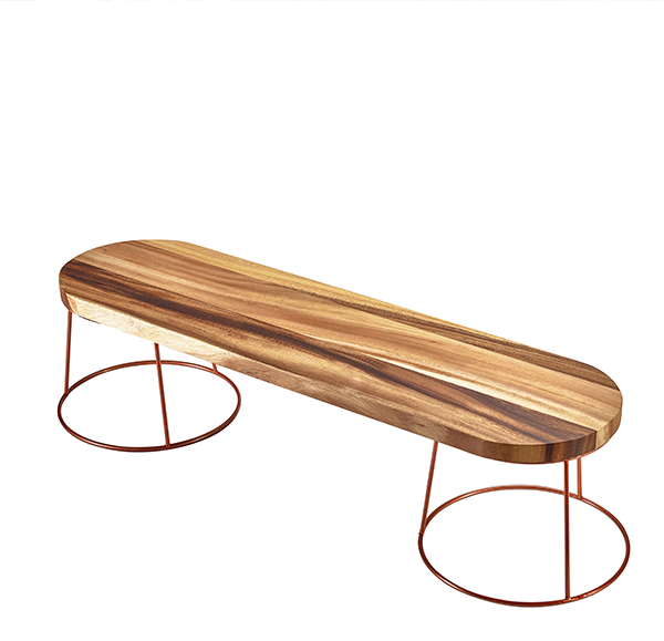 Genware Acacia Wood Plinth 80X22Cm