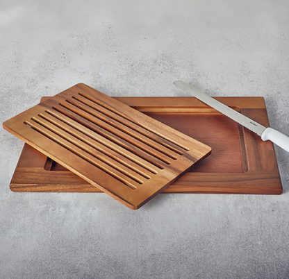 Genware Acacia Wood Slatted Chopping Board Gn 1/1
