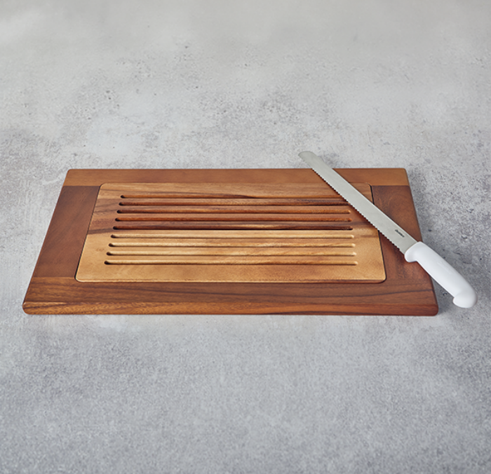Genware Acacia Wood Slatted Chopping Board Gn 1/1