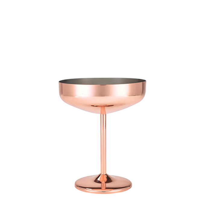 Genware Copper Plated Cocktail Coupe Glass 300Ml