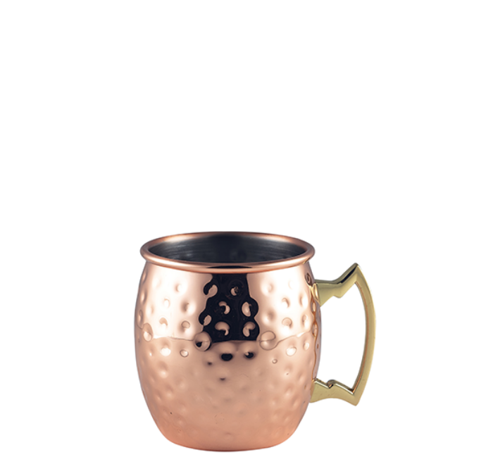 Genware Barrel Copper Mug 400Ml Hammered