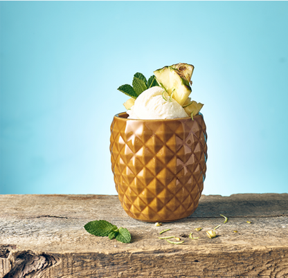 Genware Brown Pineapple Tiki Mug 400Ml