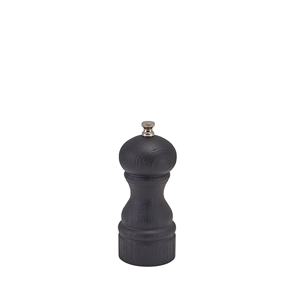 Genware black deep grain salt and pepper grinder 13cm