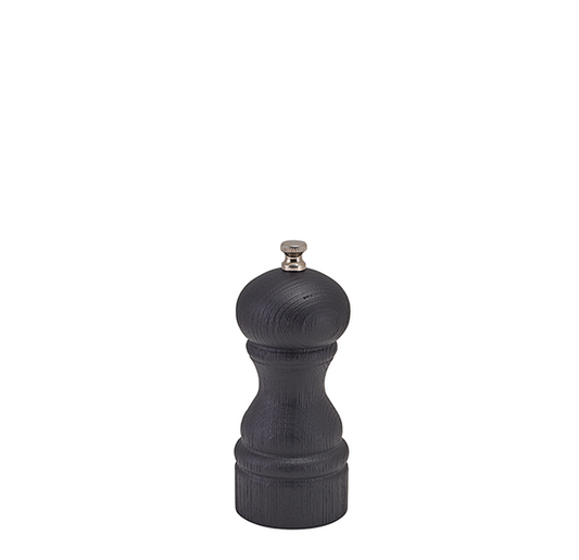 Genware black deep grain salt and pepper grinder 13cm