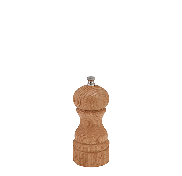 Genware light wood deep grain salt and pepper grinder 13cm