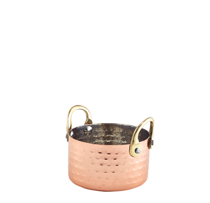 Genware Mini Hammered Copper Casserole Dish 9.2X5cm