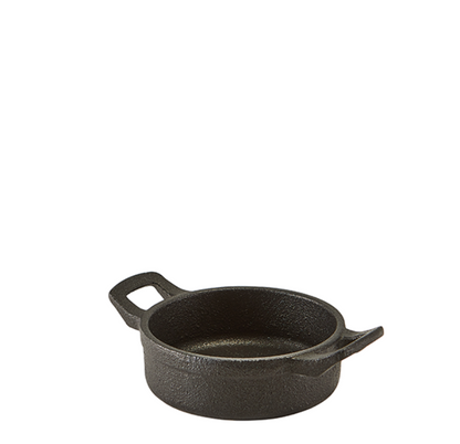 Genware Mini Cast Iron Round Eared Dish 11X3.5Cm