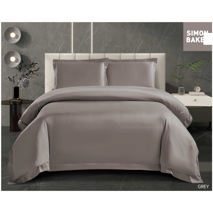 Simon Baker - Tencel Lyocell 300TC Duvet Cover - Grey (Various Sizes)