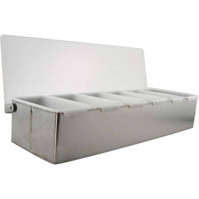 Stainless Steel Condiment Bar Caddy – 6 Compartment