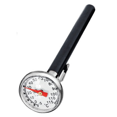 Pocket thermometer dial on a white background