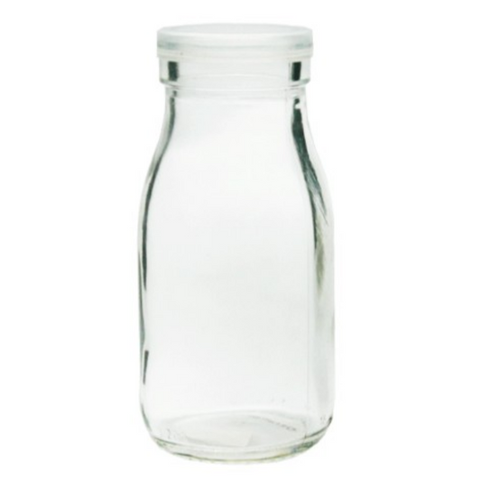6Pack Glass Bottle With Plastic Snap On Lid 12X4 cm (200 ml)