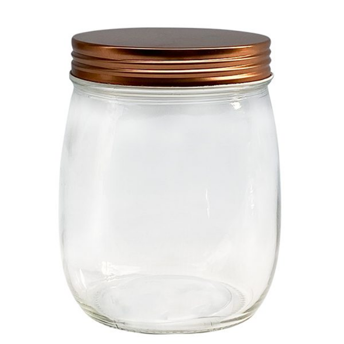 Round Jar with Gold Lid 13×9.5cm (700ml)