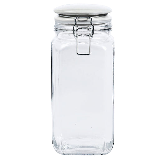 Square Clip top Jar With Ceramic Lid 1.6l