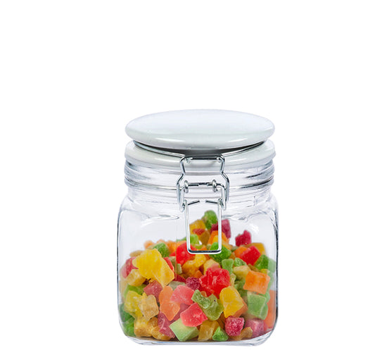 Square Clip top Jar With Ceramic Lid 700ml