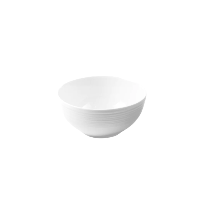 JENNA CLIFFORD - Embossed Lines Cereal Bowl - Whisper White (Set of 4)