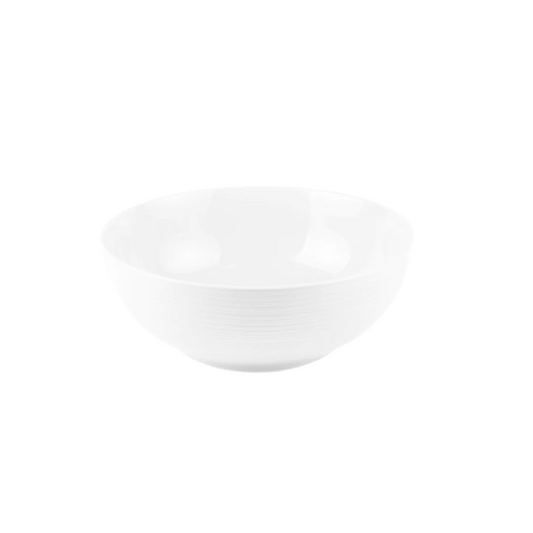 JENNA CLIFFORD - Embossed Lines Salad Bowl 25cm - Whisper White