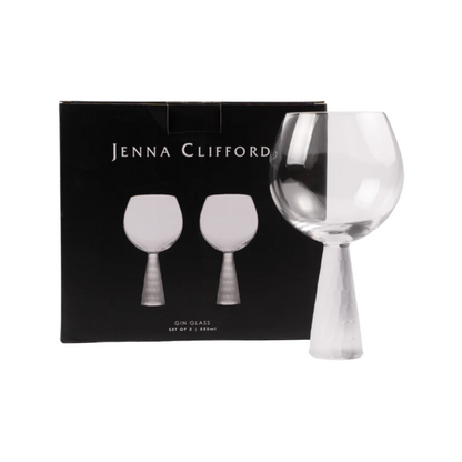 JENNA CLIFFORD - Gin Glass with Etched Stem (Set of 2)