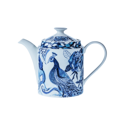 Peacock Sapphire Garden Teapot