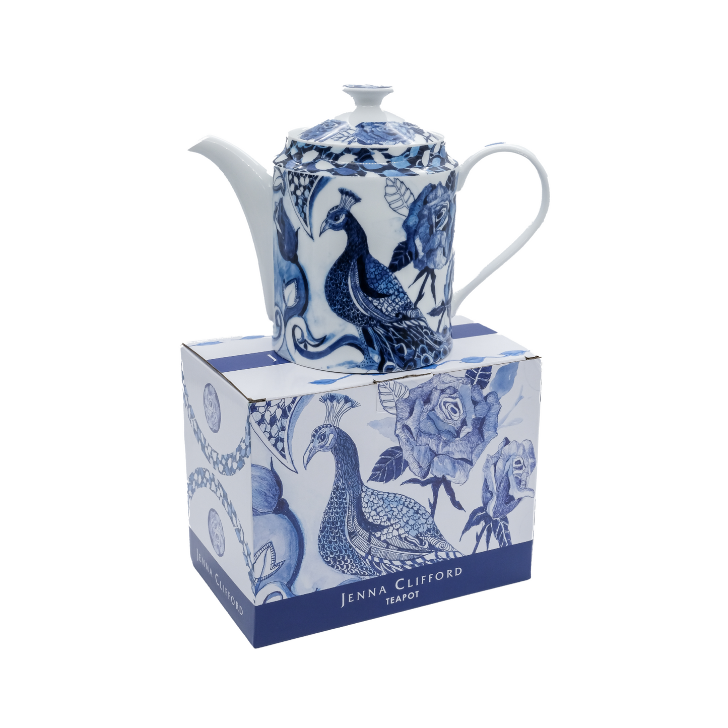 Peacock Sapphire Garden Teapot