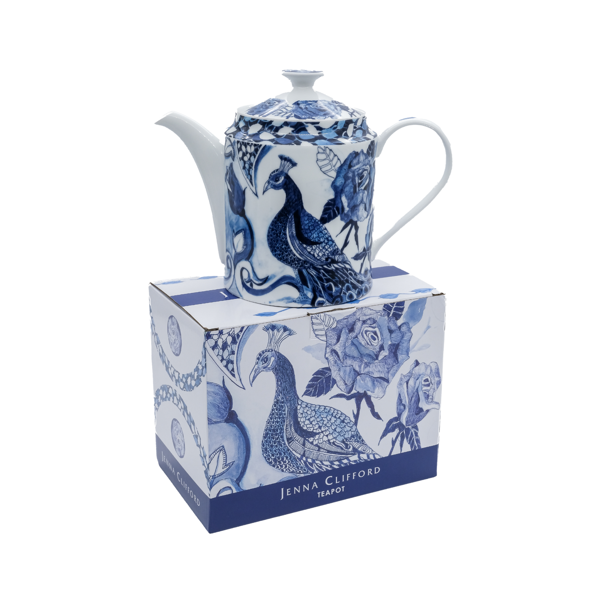 Peacock Sapphire Garden Teapot