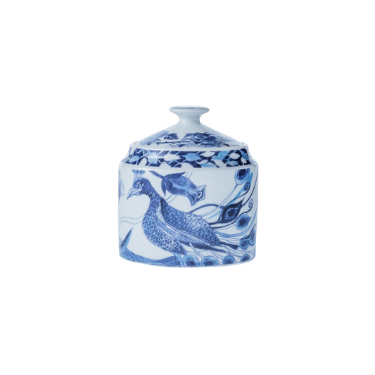 Peacock Sapphire Garden Sugar Pot