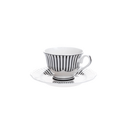 JENNA CLIFFORD - Ivory Noir Cup & Saucer Set of 4