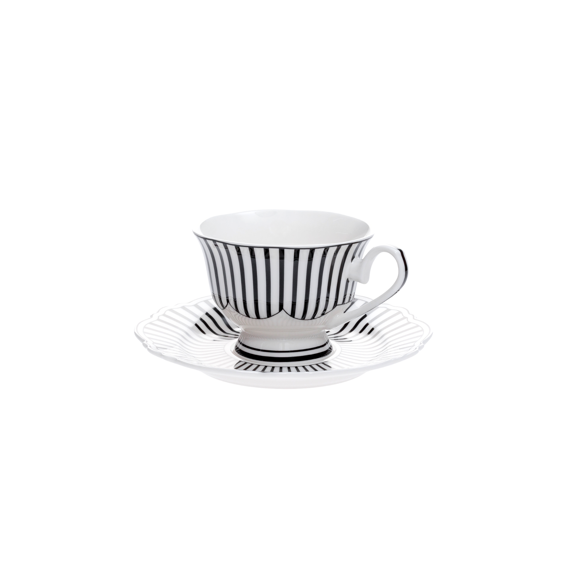 JENNA CLIFFORD - Ivory Noir Cup & Saucer Set of 4