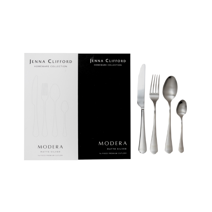 JENNA CLIFFORD – Modera 16-Piece Cutlery Set - Silver