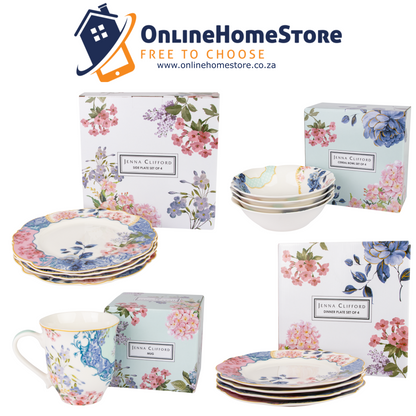 Jenna Clifford - Belle Fleur Dinnerware Set 16 PC