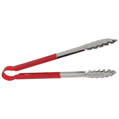 Utility tong with red handle 30cm on a white background