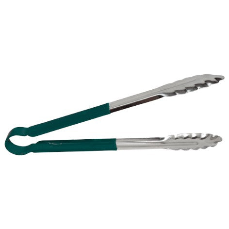 Utility tong with green handle 30cm on a white background
